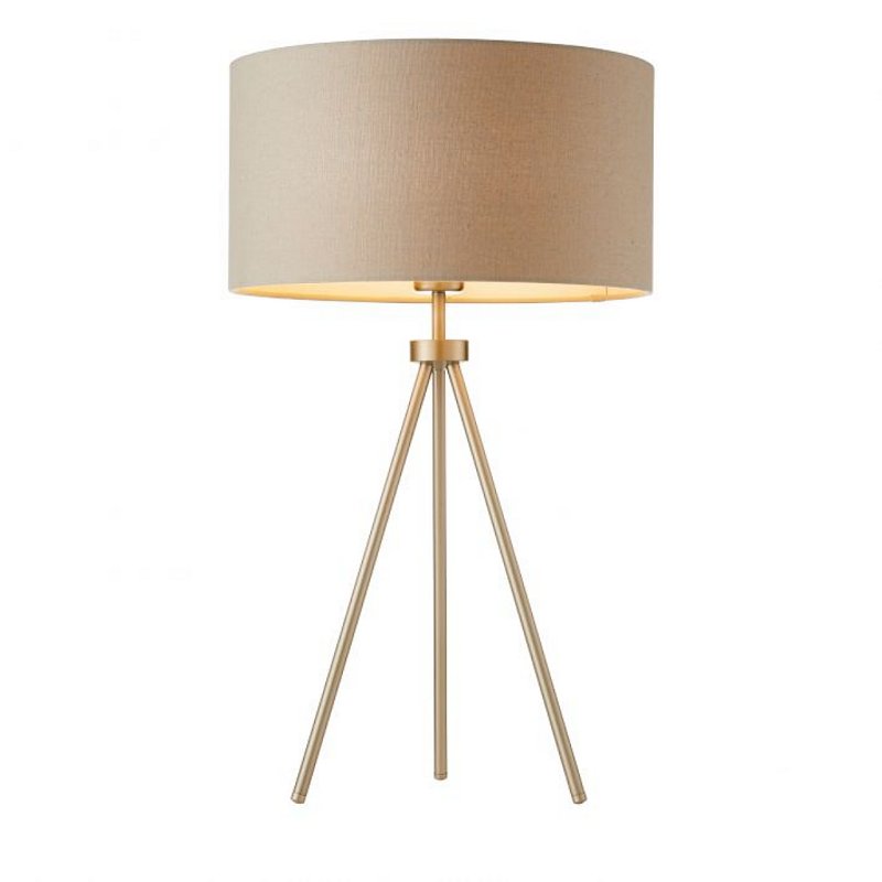 Webb House - Tri Table Lamp Matt Nickel with Grey Shade